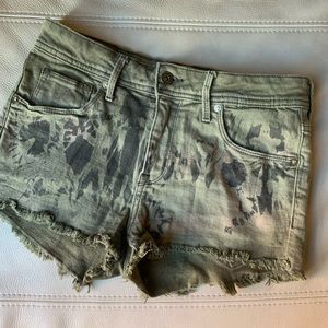 Acid wash shorts